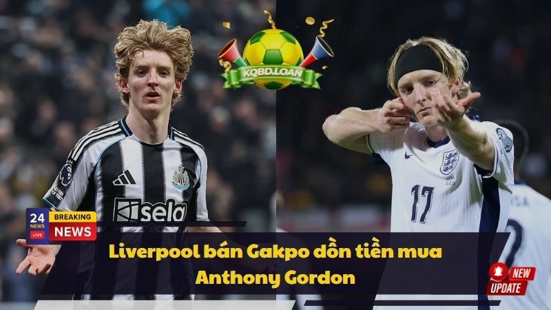 Liverpool bán Gakpo dồn tiền mua Anthony Gordon
